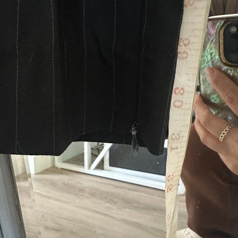 Dolce & Gabbana Y2K 90s Black Pinstripe Wool Slit Ankle Zip Trousers Italy 44 - Picture 12 of 12